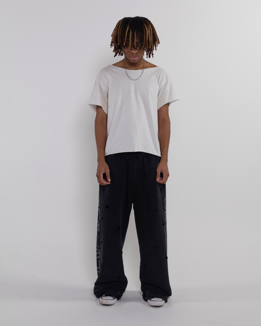Distressed Rhinestone Sweats