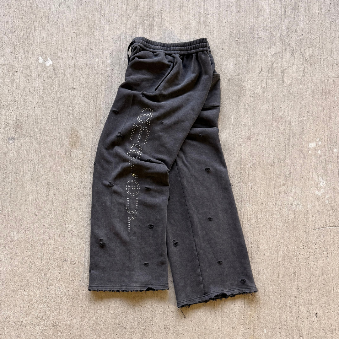 Distressed Rhinestone Sweats
